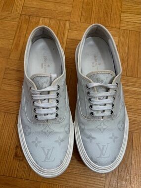 Louis Vuitton Light Gray Monogram Canvas Low-Top Sneakers